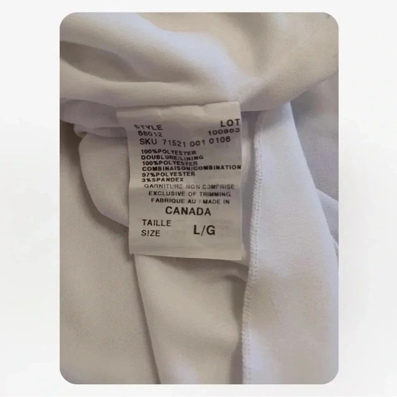 Le Chateau White Spaghetti Strap Lined A  Line Mini Dress Size Large - Picture 5 of 9